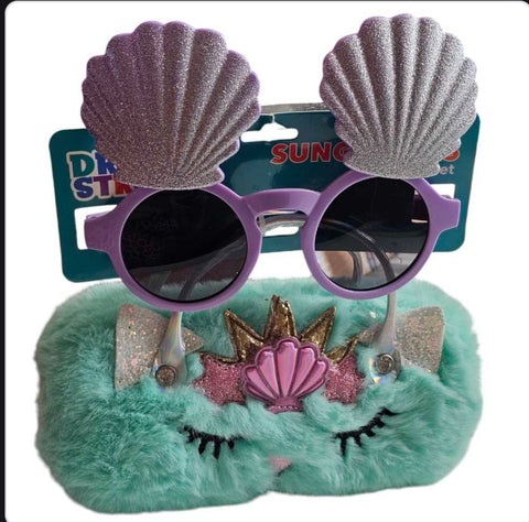 Shining Shell Purple Round Sunglasses for Girl