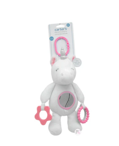 Carter's Baby Plush Unicorn Mirrored Activity Toy & Teething Ring