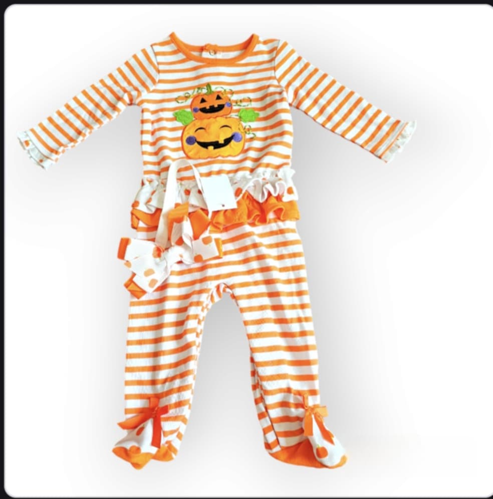 Baby Boy Girl Halloween Outfit Newborn Boo Pumpkin