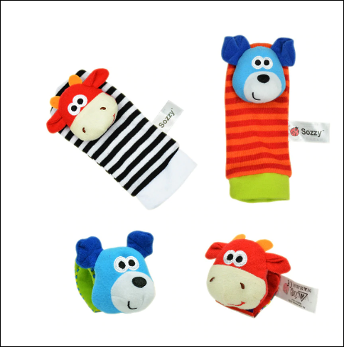 Soft Baby Wrist Rattle and Foot Finder Socks