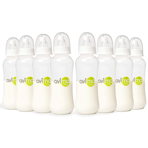 Avima - Anti Colic Infant Bottles, BPA Free, Wide Neck with Fast Flow Nipples