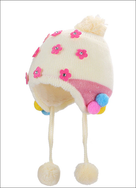 Girl's Winter Cap - Cream