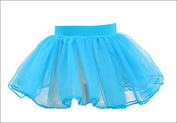 Layered Tulle Ballet Dance Mini Tutu Skirt - Blue