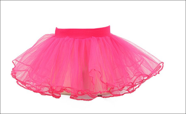 Layered Tulle Ballet Dance Mini Tutu Skirt - Hot Pink