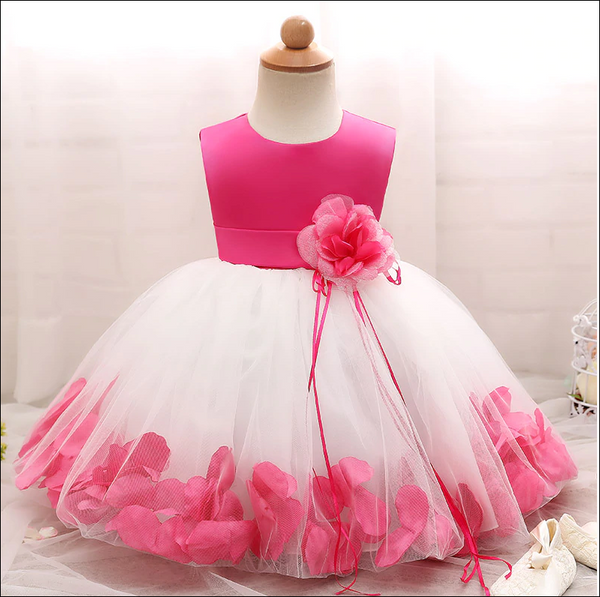 Floral Girl Dress Princess - Pink