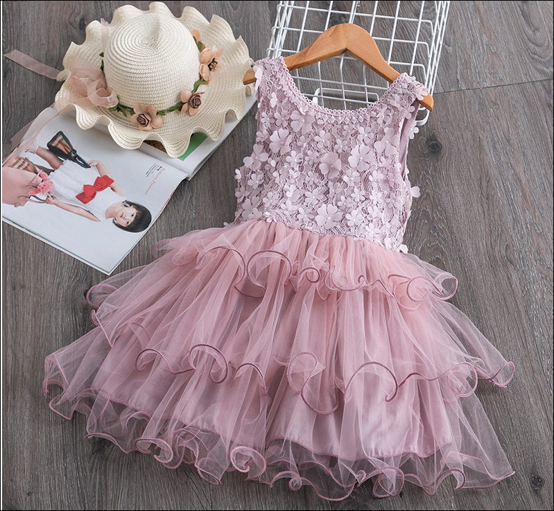 Dusty Rose Sleeveless Girl Dress