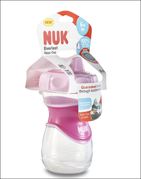 NUK Everlast Sippy Cup, Pink, 10oz 1pk