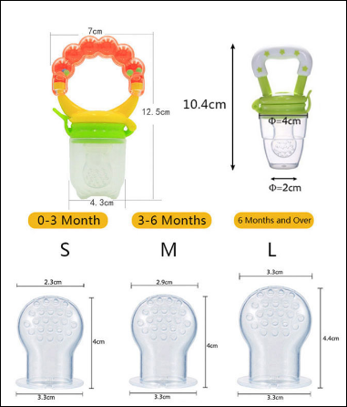 Baby Fresh Fruit Feeder Pacifier - 3 different sizes