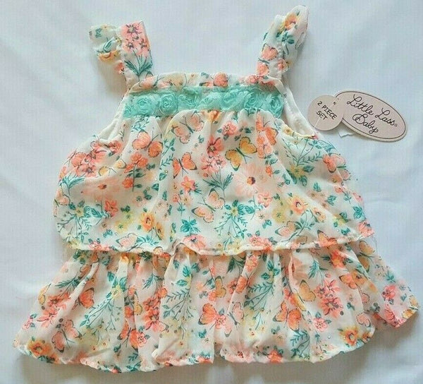 Little Lass Baby Girl Dress & Diaper Cover Set